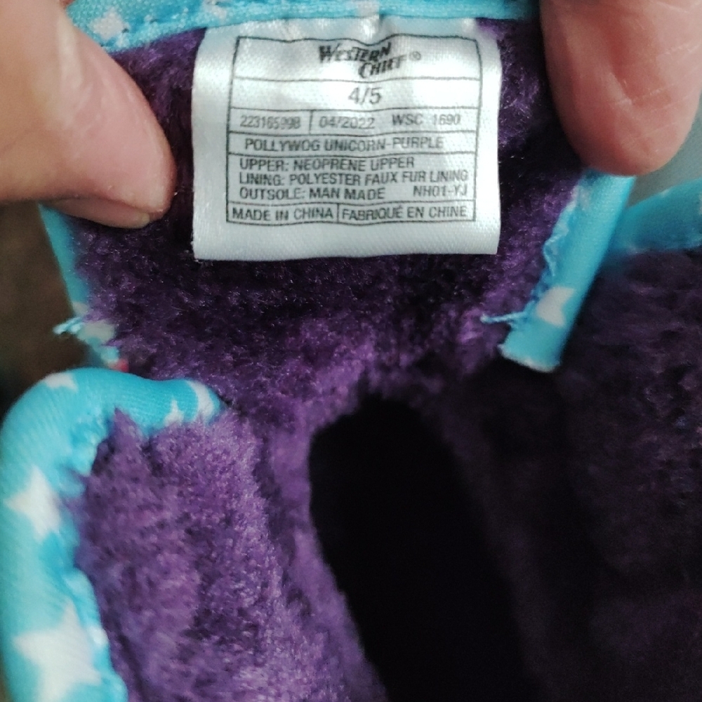 Western Chief Kids Unicorn & Star Ankle Boots in Purple and Light Blue - Picture 3 of 6